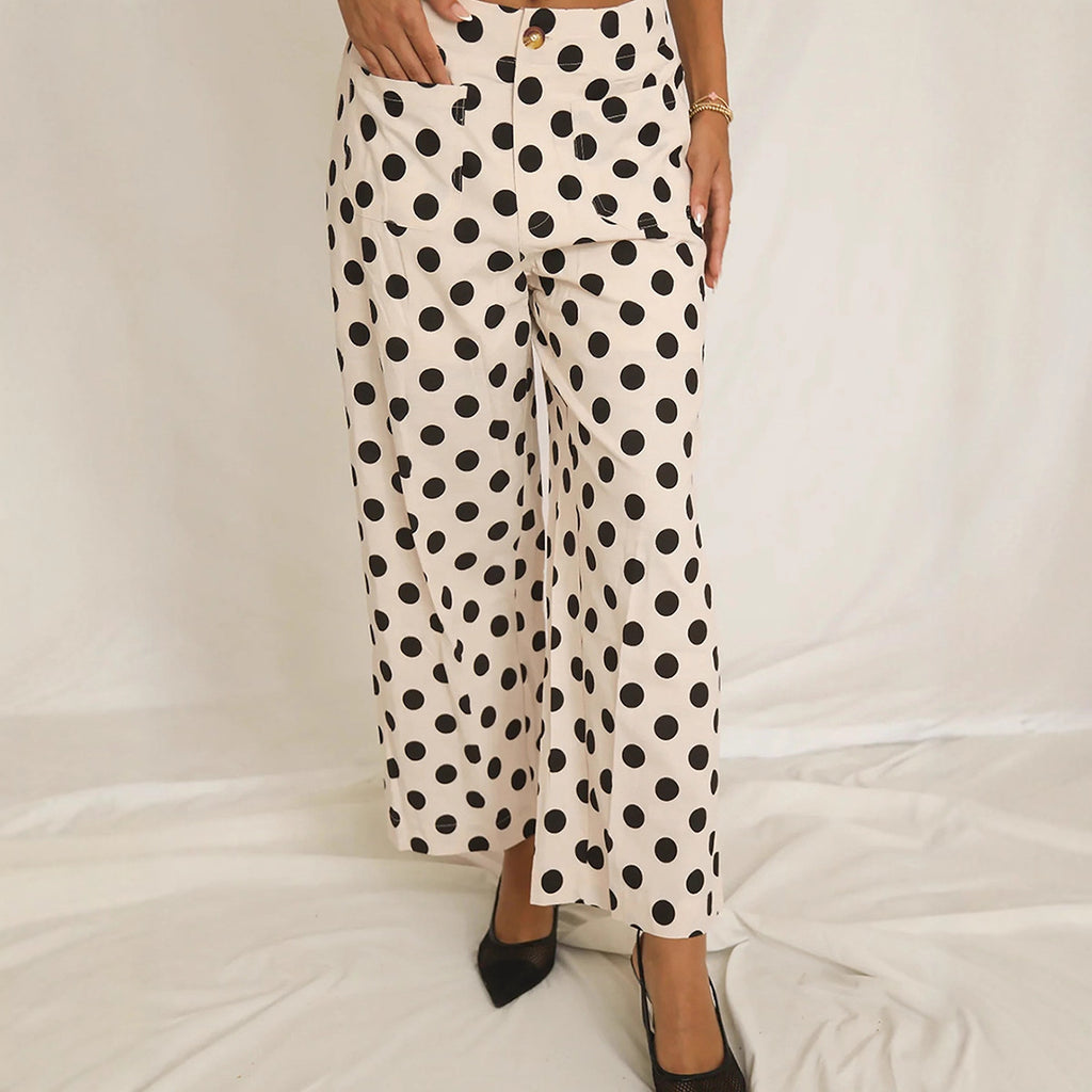 Choubery Casual Glam Playful Polka-dot Pants