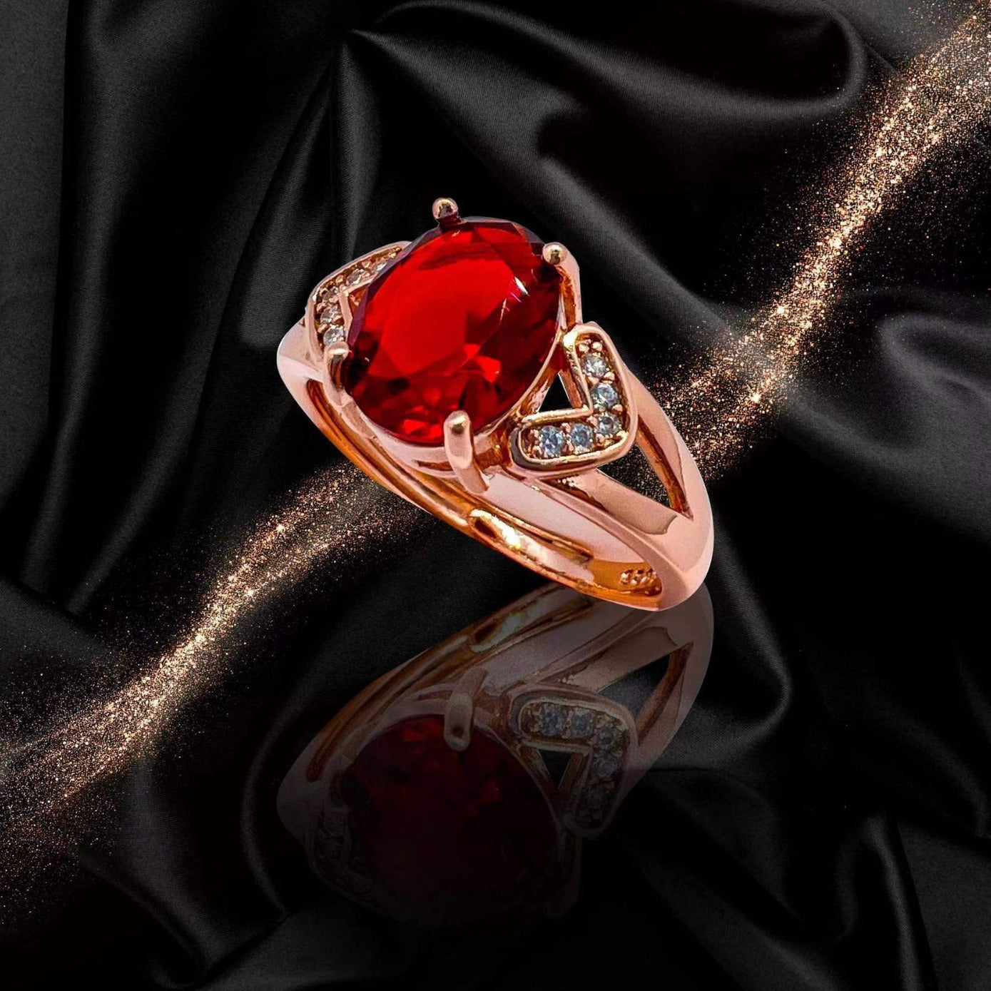Choubery Ruby Heart Gemstone Pendant Necklace Jewelry Set