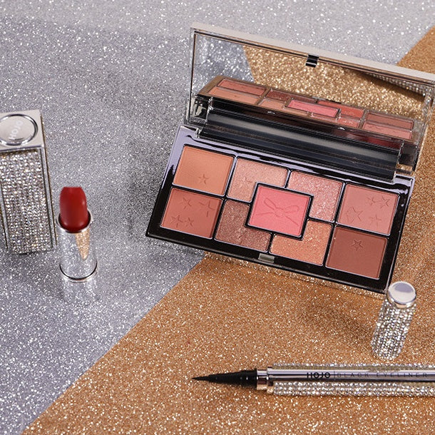 Choubery Champagne 3-Piece Cosmetic Set (compact+Lipstick+Eyeliner)