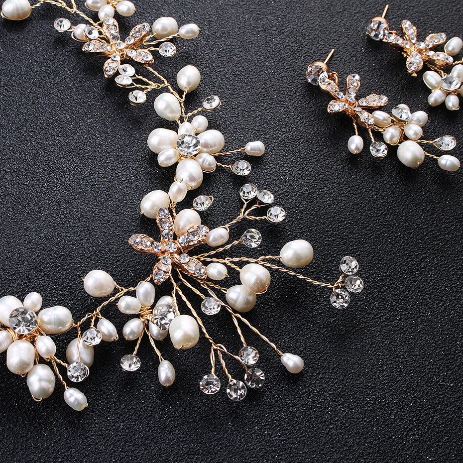 Choubery Ocean Beauty Pearl Necklace And Earrings Set