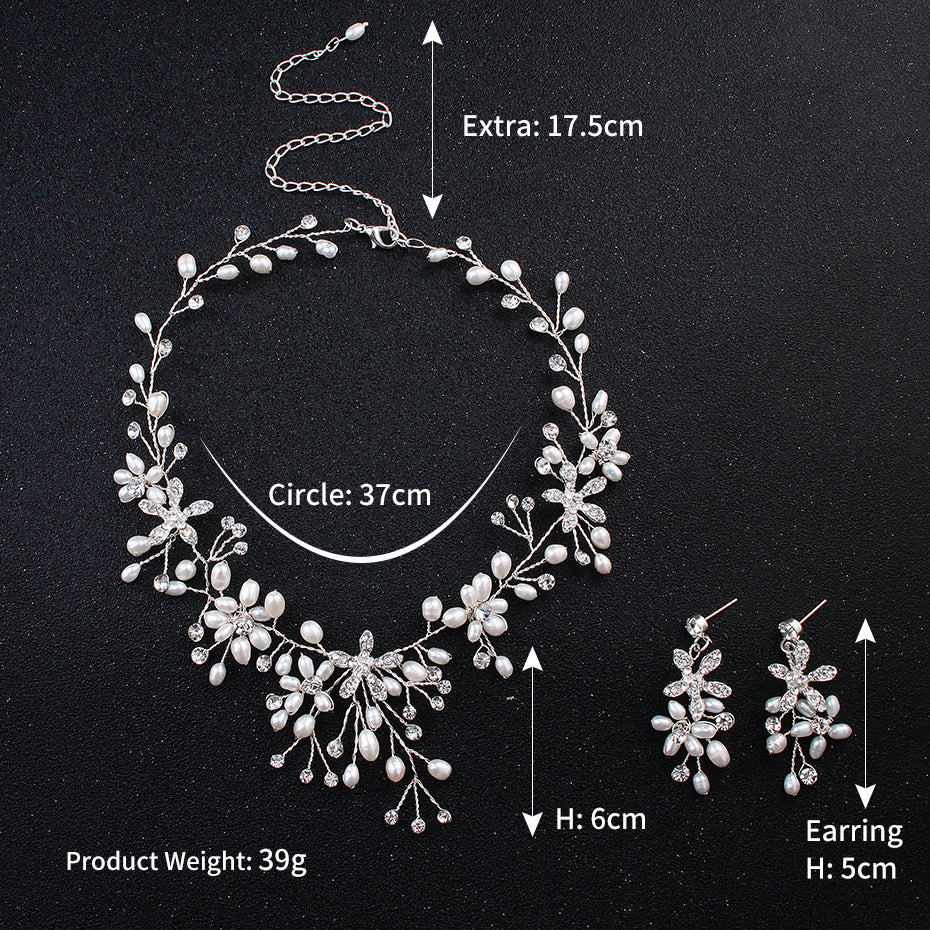 Choubery Ocean Beauty Pearl Necklace And Earrings Set