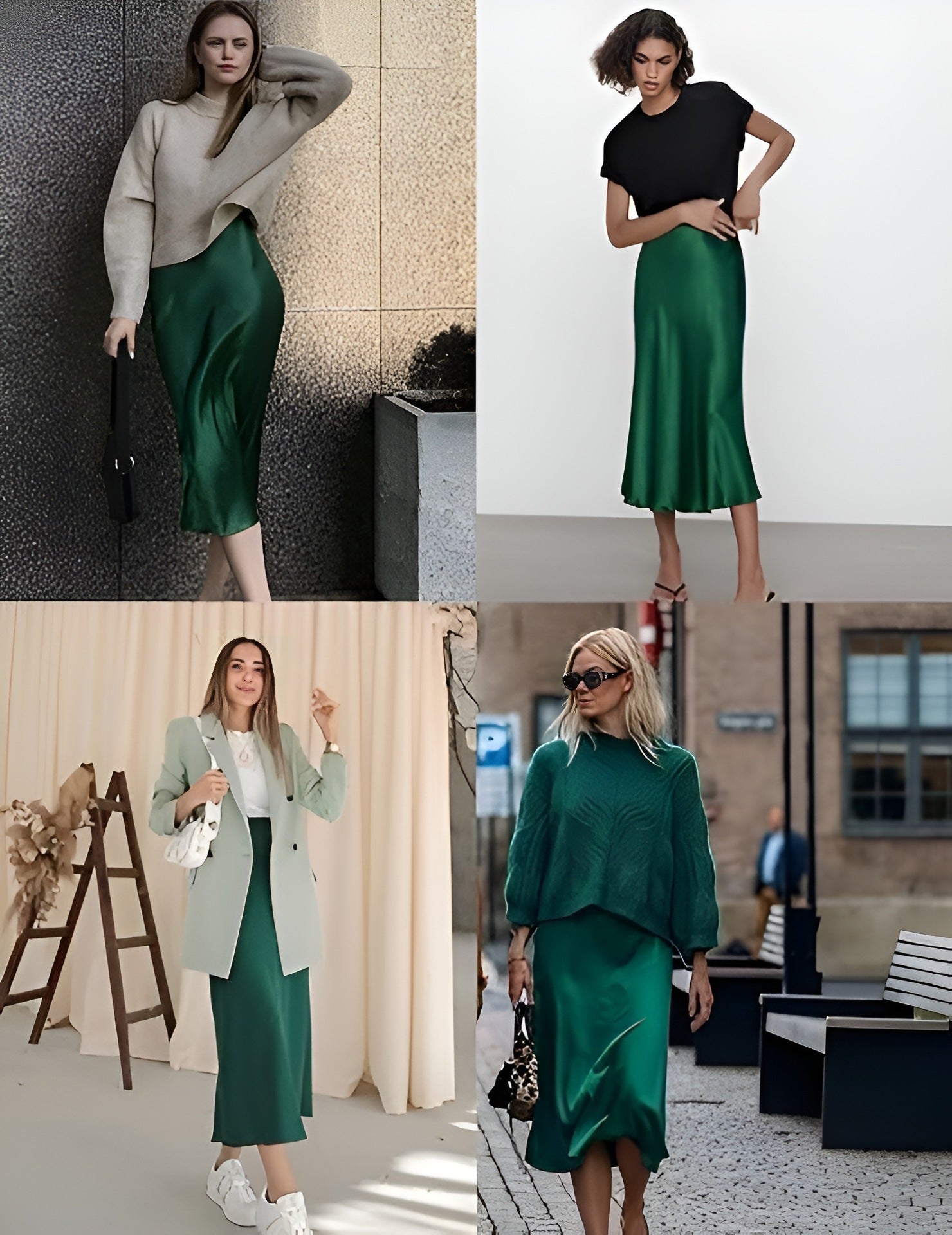 Choubery Effortless Glam Autumn Midi Satin Skirt