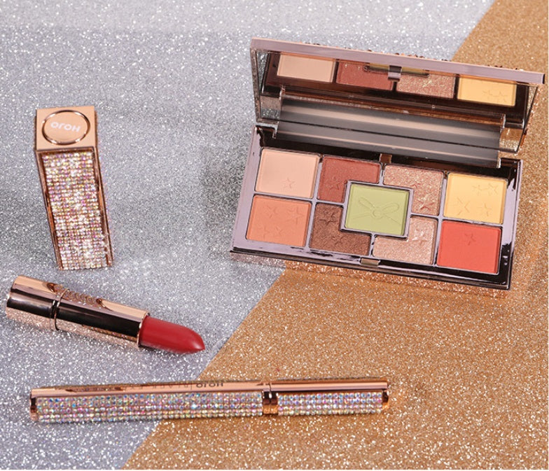 Choubery Champagne 3-Piece Cosmetic Set (compact+Lipstick+Eyeliner)