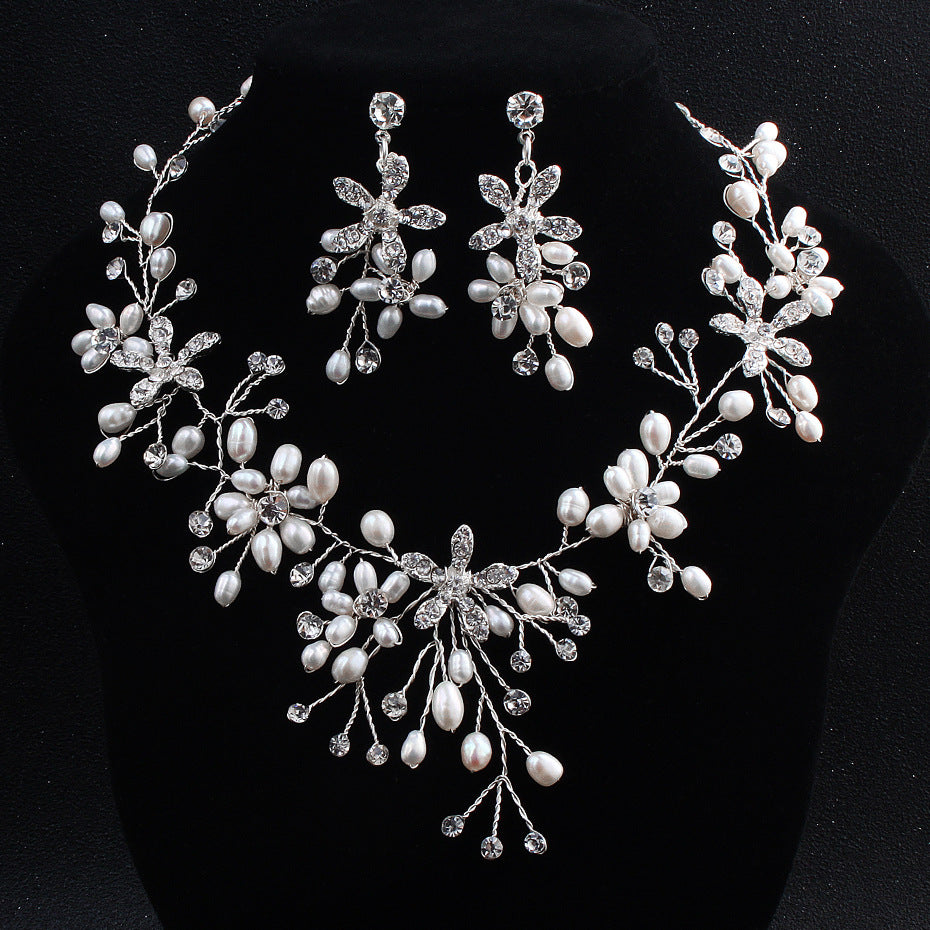 Choubery Ocean Beauty Pearl Necklace And Earrings Set