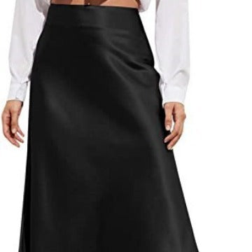 Choubery Effortless Glam Autumn Midi Satin Skirt