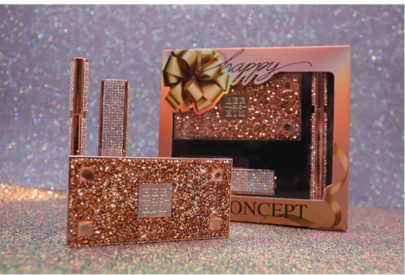 Choubery Champagne 3-Piece Cosmetic Set (compact+Lipstick+Eyeliner)