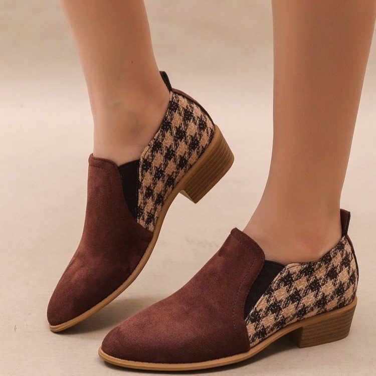 Choubery Casual Class Checkered Ankle Boots