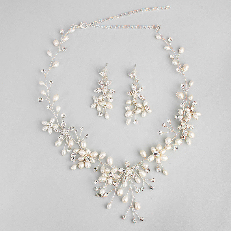 Choubery Ocean Beauty Pearl Necklace And Earrings Set