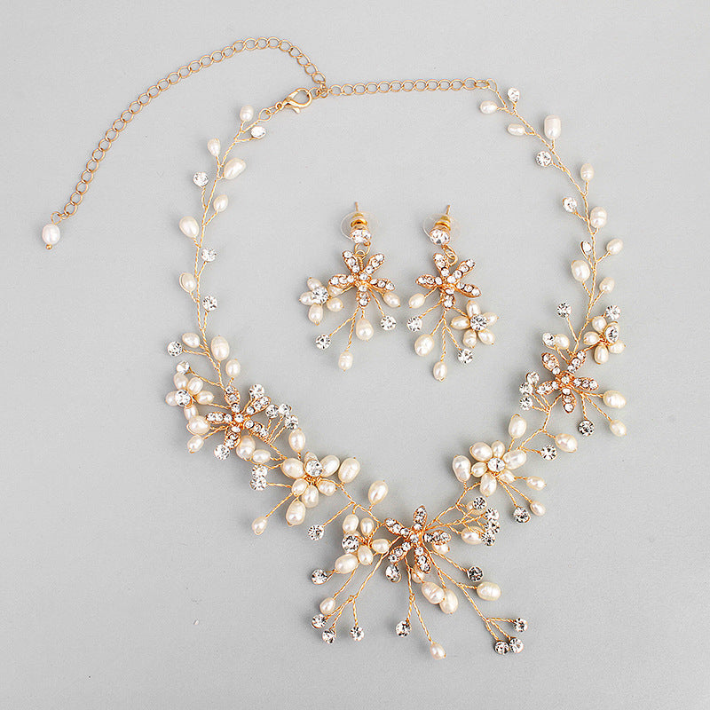 Choubery Ocean Beauty Pearl Necklace And Earrings Set