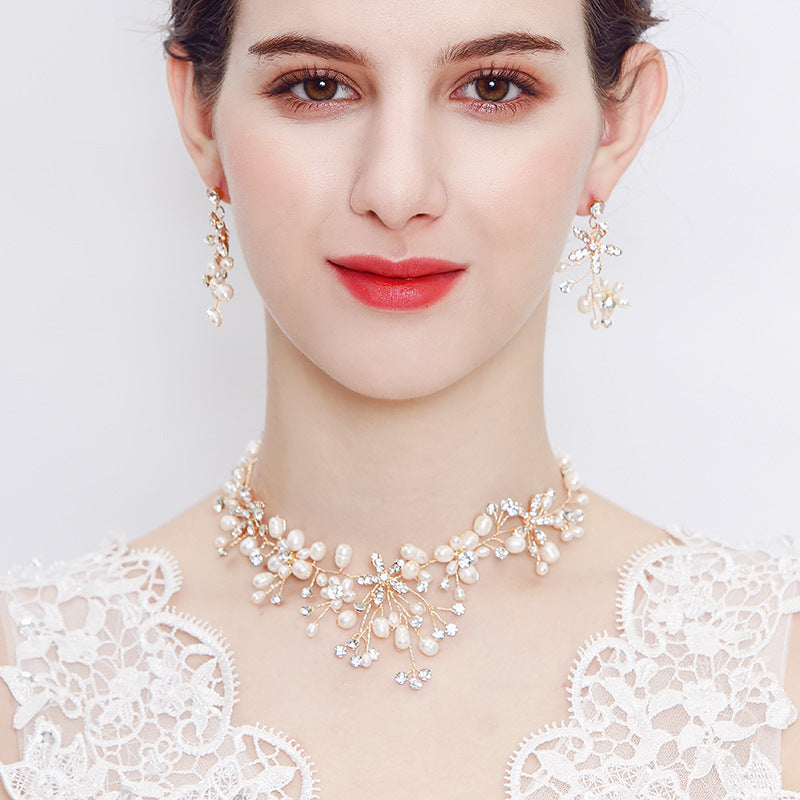 Choubery Ocean Beauty Pearl Necklace And Earrings Set