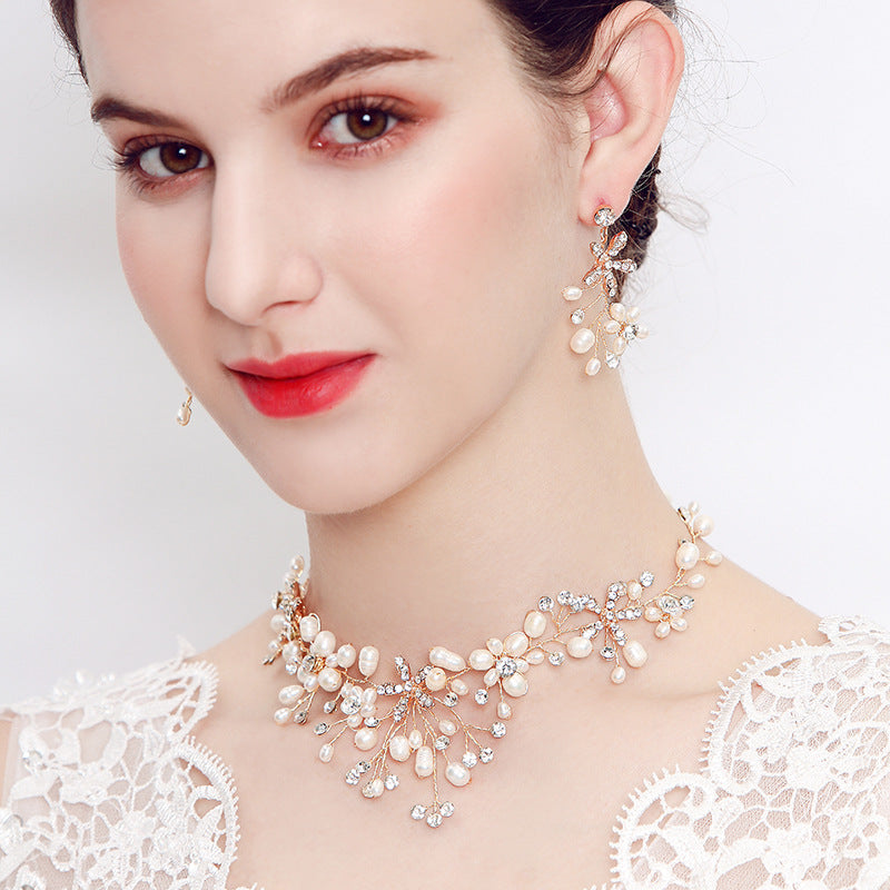 Choubery Ocean Beauty Pearl Necklace And Earrings Set