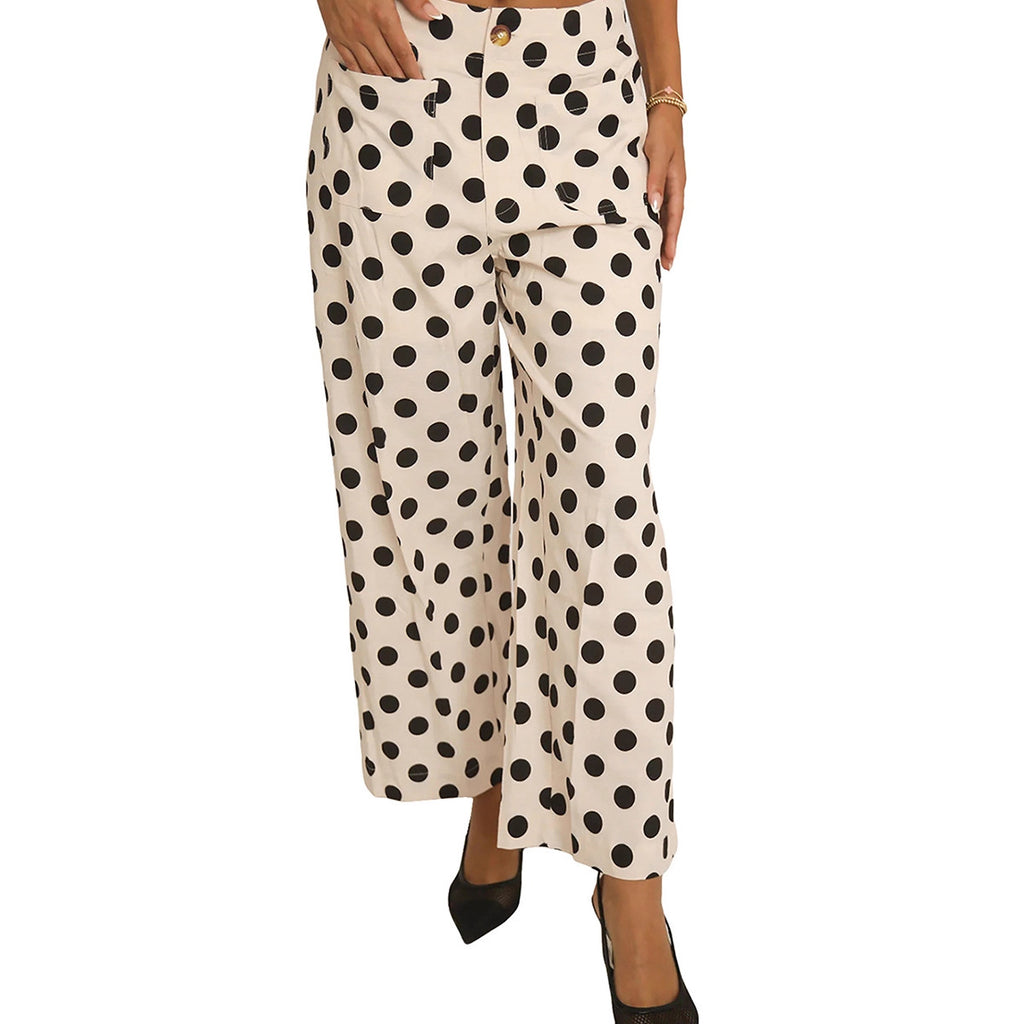 Choubery Casual Glam Playful Polka-dot Pants