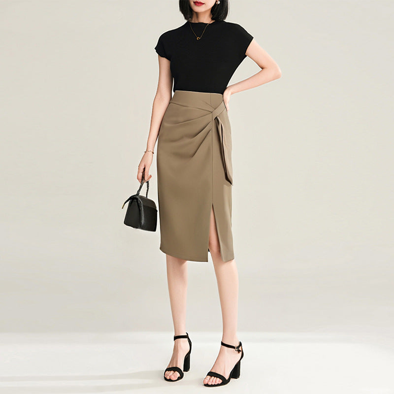 Choubery Casual Glam Mid-Length Elegant Sheath Skirt