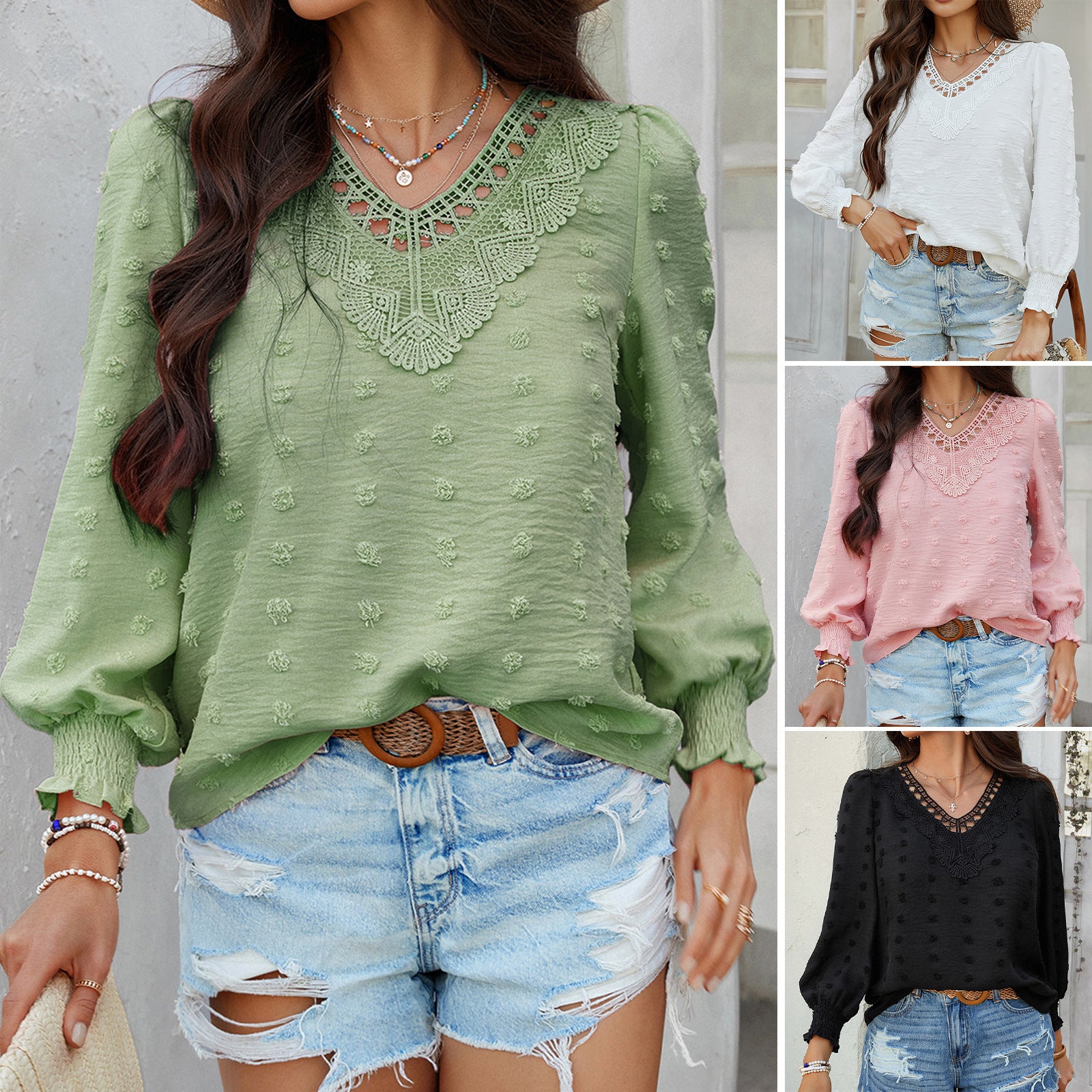 Choubery Casual Resort-Style Jacquard Embroidered Long-Sleeve Shirt